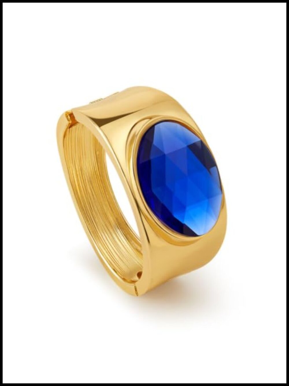 Gold Chunky Bangle Bracelet with Acrylic Inlay, Wide Hammered Cuff for Women